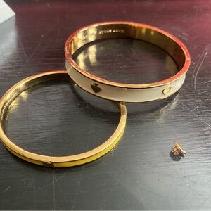 Kate Spade Elegant Gold and Cream Bangle Set (one needs repair)